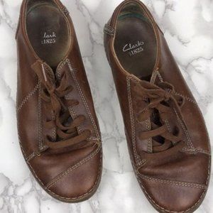 Mens Clarks Leather Sneaker Rubber Soles Sz 9